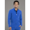 image:imageInfinity Mens Zip Front Jacket Modern Fit RibKnit Panels with 3 Pockets and Knit Sleeve Panel CK332ARoyal