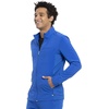 image:imageInfinity Mens Zip Front Jacket Modern Fit RibKnit Panels with 3 Pockets and Knit Sleeve Panel CK332ARoyal