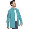 image:imageInfinity Mens Zip Front Jacket Modern Fit RibKnit Panels with 3 Pockets and Knit Sleeve Panel CK332ATeal Blue