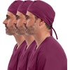 image:imageCherokee Men and Women Scrub Cap with Adjustable Elastic TieBack Lightweight Breathable NoSlip Unisex Surgical Cap  2506Wine  3 Pack