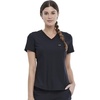 image:imageCherokee Scrubs for Women VNeck Top  Tuckable Contemporary Fit Top Stretch Knit MoistureWicking Shirttail Hem  CK819Black