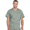 image:imageCherokee Workwear Professionals VNeck Scrub Tops for Men Chest PocketOlive