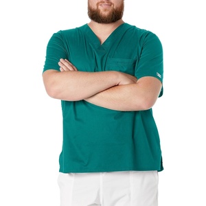image:imageCherokee Core Stretch Scrubs for Men Tuckable V Neck Scrub TopHunter Green