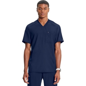 image:imageCherokee Infinity Mens Scrubs Top VNeck Modern Fit 2 Pocket 360 StretchNavy