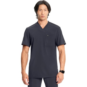 image:imageCherokee Infinity Mens Scrubs Top VNeck Modern Fit 2 Pocket 360 StretchPewter
