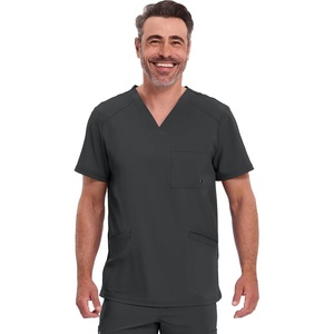 image:imageCherokee Infinity Mens VNeck Scrub Top with 3 Pockets and 360 StretchBlack