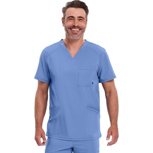 image:imageCherokee Infinity Mens VNeck Scrub Top with 3 Pockets and 360 StretchBlue
