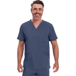 image:imageCherokee Infinity Mens VNeck Scrub Top with 3 Pockets and 360 StretchNavy