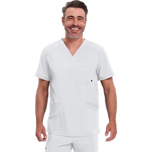 image:imageCherokee Infinity Mens VNeck Scrub Top with 3 Pockets and 360 StretchWhite