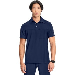 image:imageCherokee Infinity Polo Mens Scrub Top Zip Chest Pocket 360 StretchNavy