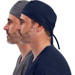 image:imageCherokee Men and Women Scrub Cap with Adjustable Elastic TieBack Lightweight Breathable NoSlip Unisex Surgical Cap  2506Pewter  Navy  2 Pack