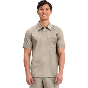 image:imageCherokee Revolution Scrubs for Men Polo Nursing Scrub Top Chest PocketKhaki