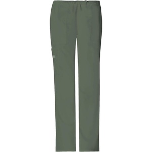 image:imageCherokee Scrub Pants for Women Mid Rise Flare Leg Drawstring Cargo Medical Uniform 4 Pocket Durable Easy Care Stretch  4044Olive