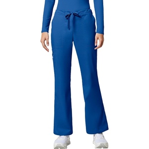 image:imageCherokee Scrub Pants for Women Mid Rise Flare Leg Drawstring Cargo Medical Uniform 4 Pocket Durable Easy Care Stretch  4044Royal
