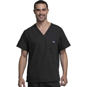 image:imageCherokee VNeck Mens Scrub Top with Chest Pocket Durable Fade Resistant and Easy CareBlack