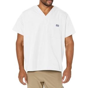 image:imageCherokee VNeck Mens Scrub Top with Chest Pocket Durable Fade Resistant and Easy CareWhite