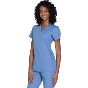 image:imageCherokee WW Originals Womens VNeck Scrub Top Nurse Shirt with 3 PocketsCiel
