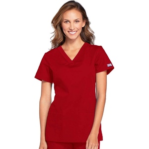 image:imageCherokee WW Originals Womens VNeck Scrub Top Nurse Shirt with 3 PocketsRed