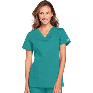 image:imageCherokee WW Originals Womens VNeck Scrub Top Nurse Shirt with 3 PocketsTeal Blue