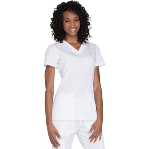 image:imageCherokee WW Originals Womens VNeck Scrub Top Nurse Shirt with 3 PocketsWhite