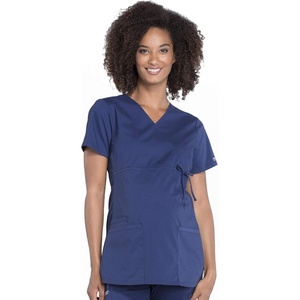 image:imageCherokee WW Professionals Maternity Scrub Top Mock Wrap 3 PocketsNavy