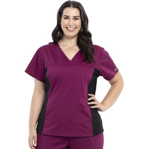 image:imageCherokee WW Revolution Scrub Top for Women V Neck 1 Pocket Classic FitWine