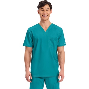 image:imageCherokee WW Revolution Scrub for Mens Tuckable VNeck Top 1 Chest PocketTeal Blue