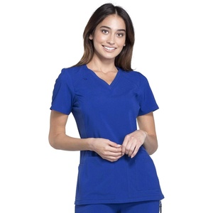 image:imageCherokee Womens Medical Scrub Top Iflex VNeck Knit Panel Top CK605Galaxy Blue