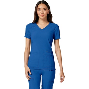 image:imageCherokee Womens Medical Scrub Top Iflex VNeck Knit Panel Top CK605Royal