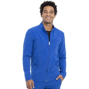 image:imageInfinity Mens Zip Front Jacket Modern Fit RibKnit Panels with 3 Pockets and Knit Sleeve Panel CK332ARoyal
