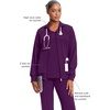 image:imageCherokee Infinity Scrub Jacket for Women Zip Front Contemporary FitEggplant