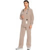image:imageCherokee Infinity Scrub Jacket for Women Zip Front Contemporary FitKhaki