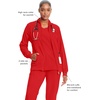 image:imageCherokee Infinity Scrub Jacket for Women Zip Front Contemporary FitRed
