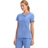 image:imageCherokee Infinity Scrub Top for Women Mock Wrap StretchBlue