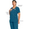 image:imageCherokee Infinity Scrub Top for Women Mock Wrap StretchCaribbean Blue