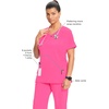 image:imageCherokee Infinity Scrub Top for Women Mock Wrap StretchCarmine Pink