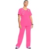 image:imageCherokee Infinity Scrub Top for Women Mock Wrap StretchCarmine Pink