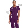 image:imageCherokee Infinity Scrub Top for Women Mock Wrap StretchEggplant