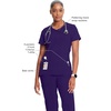 image:imageCherokee Infinity Scrub Top for Women Mock Wrap StretchGrape