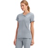 image:imageCherokee Infinity Scrub Top for Women Mock Wrap StretchGrey