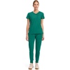 image:imageCherokee Infinity Scrub Top for Women Mock Wrap StretchHunter Green