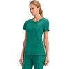image:imageCherokee Infinity Scrub Top for Women Mock Wrap StretchHunter Green