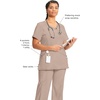 image:imageCherokee Infinity Scrub Top for Women Mock Wrap StretchKhaki