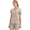image:imageCherokee Infinity Scrub Top for Women Mock Wrap StretchKhaki
