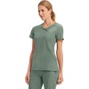 image:imageCherokee Infinity Scrub Top for Women Mock Wrap StretchOlive