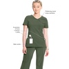 image:imageCherokee Infinity Scrub Top for Women Mock Wrap StretchOlive