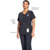 image:imageCherokee Infinity Scrub Top for Women Mock Wrap StretchPewter