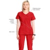 image:imageCherokee Infinity Scrub Top for Women Mock Wrap StretchRed
