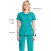 image:imageCherokee Infinity Scrub Top for Women Mock Wrap StretchTeal Blue