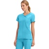 image:imageCherokee Infinity Scrub Top for Women Mock Wrap StretchTurquoise